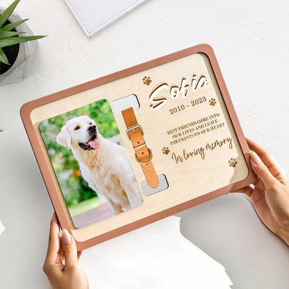 Custom Dog Remembrance Picture Frame with Collar Personalized Cat Memorial Frame For Pet Lovers - OARSE