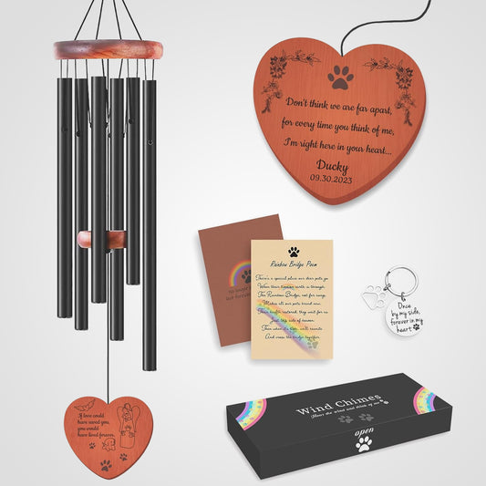 Custom Dog Remembrance Wind Chimes with Name Personalized Pet Sympathy Gift - OARSE