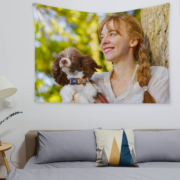 Custom Dog Tapestry from Photo Personalized Cat Tapestry Wall Hanging for Home Decor - OARSE