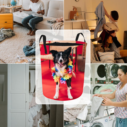 Custom Laundry Basket with Pet Photo Personalized Laundry Hamper for Cloth - OARSE