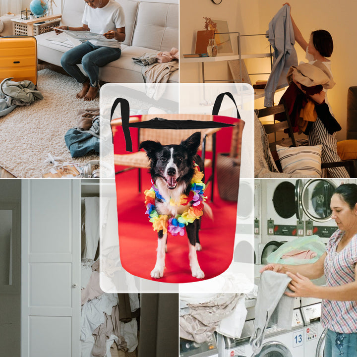 Custom Laundry Basket with Pet Photo Personalized Laundry Hamper for Cloth - OARSE