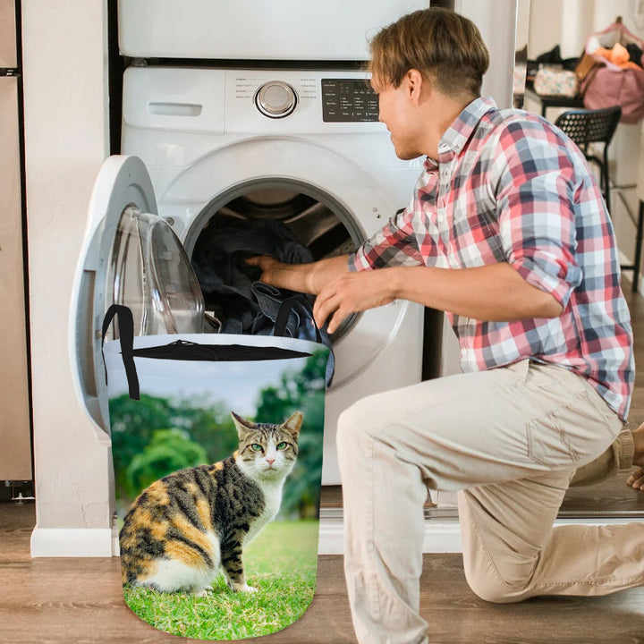 Custom Laundry Basket with Pet Photo Personalized Laundry Hamper for Cloth - OARSE