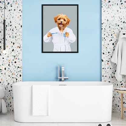 Custom Pet Canvas Personalized Bathrobe Dog Portraits Wall Art - OARSE