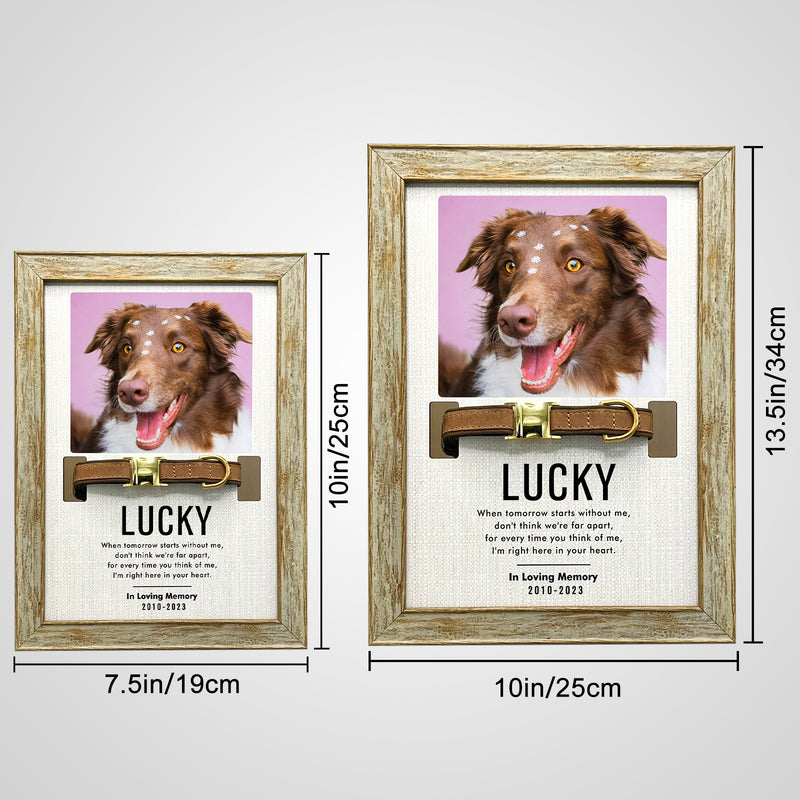 Custom Pet Collar Frame with Photo Dog Remembrance Picture Frame for Deceased Dog - OARSE