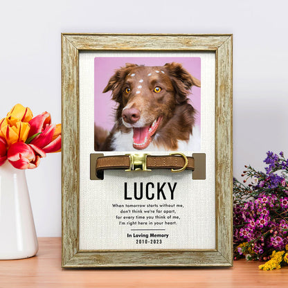 Custom Pet Collar Frame with Photo Dog Remembrance Picture Frame for Deceased Dog - OARSE