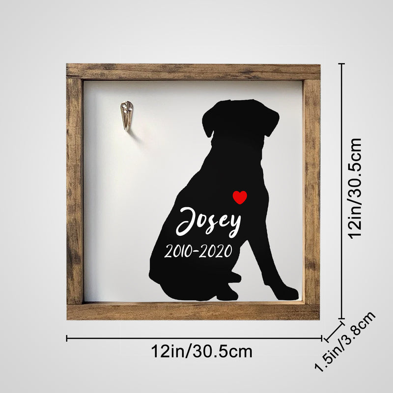 Custom Pet Collar Memorial Frame Personalized Dog Memorial Picture Frame with Collar Hook - OARSE