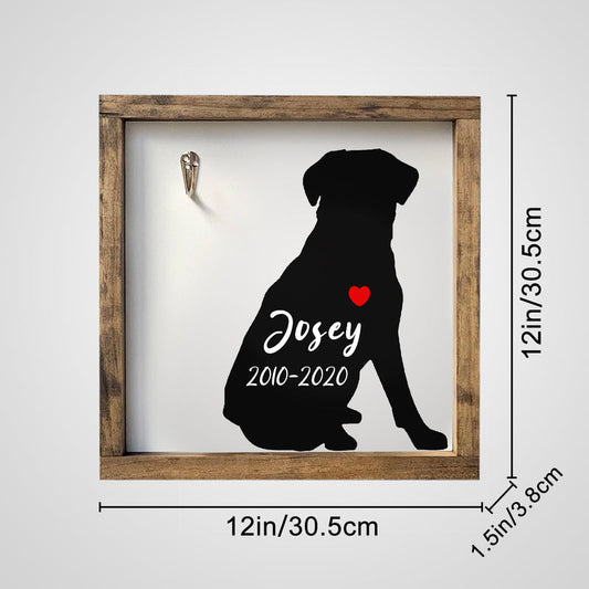 Custom Pet Collar Memorial Frame Personalized Dog Memorial Picture Frame with Collar Hook - OARSE