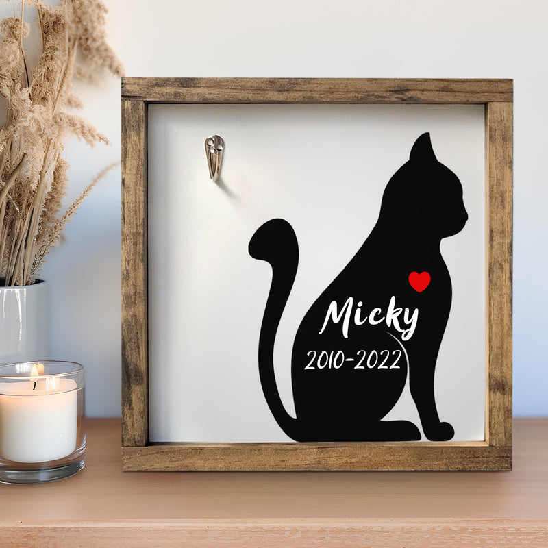 Custom Pet Collar Memorial Frame Personalized Dog Memorial Picture Frame with Collar Hook - OARSE
