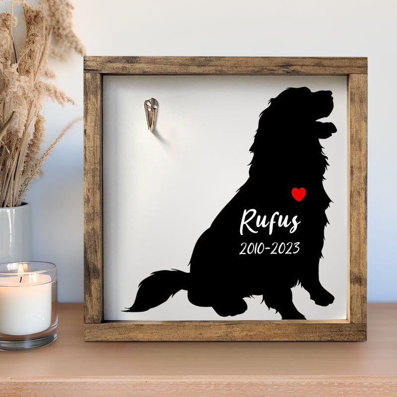 Custom Pet Collar Memorial Frame Personalized Dog Memorial Picture Frame with Collar Hook - OARSE
