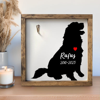 Custom Pet Collar Memorial Frame Personalized Dog Memorial Picture Frame with Collar Hook - OARSE