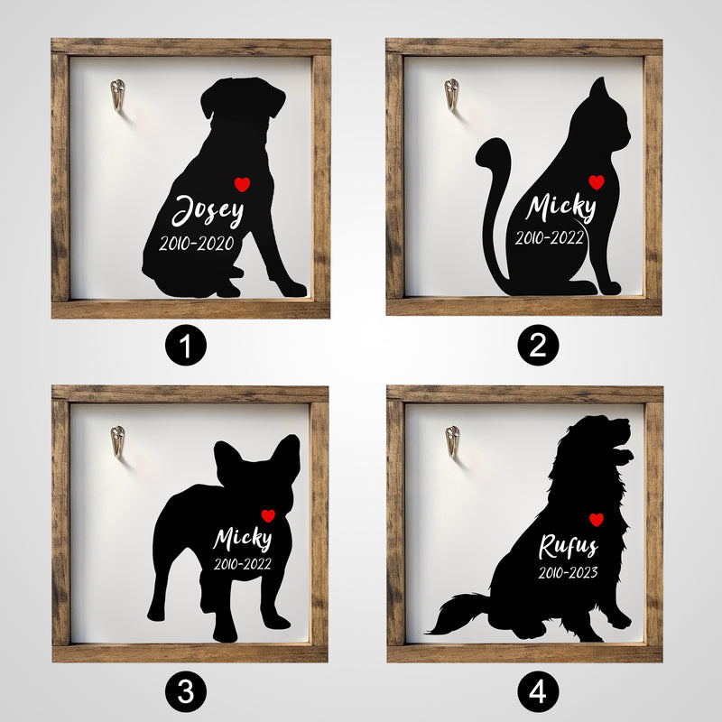 Custom Pet Collar Memorial Frame Personalized Dog Memorial Picture Frame with Collar Hook - OARSE