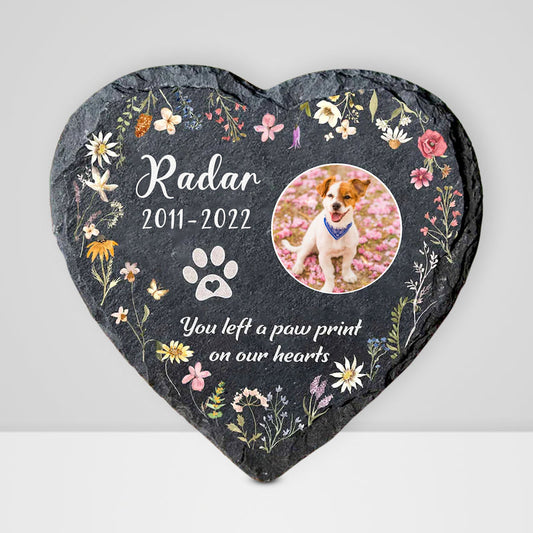 Custom Pet Memorial Stone with Photo Personalized Dog Grave Marker for Garden - OARSE