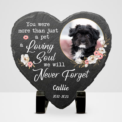 Custom Pet Memorial Stone with Photo Personalized Heart Shaped Garden Stones - OARSE
