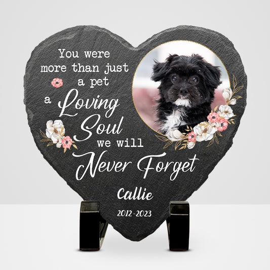 Custom Pet Memorial Stone with Photo Personalized Heart Shaped Garden Stones - OARSE