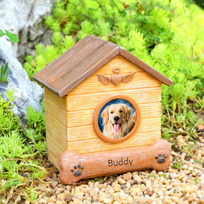 Custom Pet Memorial Urn with Photo Frame Personalized Dog Keepsake Cremation Urn for Ashes - OARSE