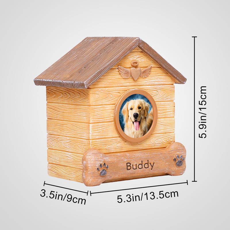 Custom Pet Memorial Urn with Photo Frame Personalized Dog Keepsake Cremation Urn for Ashes - OARSE