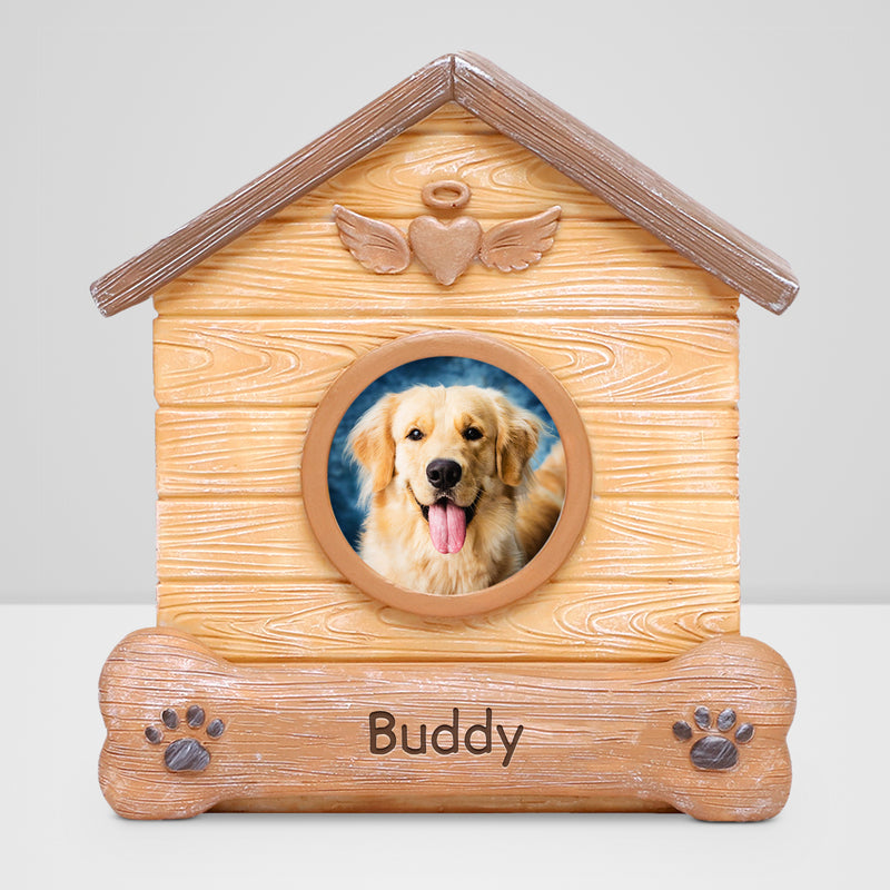 Custom Pet Memorial Urn with Photo Frame Personalized Dog Keepsake Cremation Urn for Ashes - OARSE