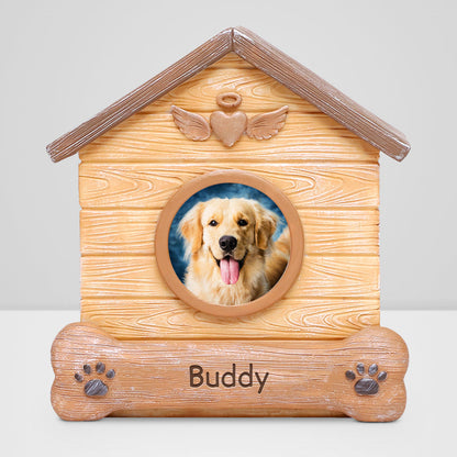 Custom Pet Memorial Urn with Photo Frame Personalized Dog Keepsake Cremation Urn for Ashes - OARSE