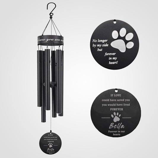 Custom Pet Memorial Wind Chime with Name Pet for Personalized Dog Remembrance Gift - OARSE