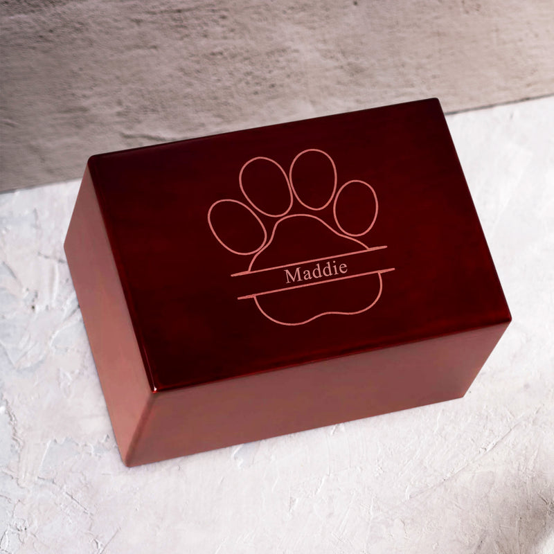Custom Pet Memory Box with Name Personalized Wooden Pet Keepsake Cremation Urns for Dogs & Cats - OARSE