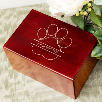 Custom Pet Memory Box with Name Personalized Wooden Pet Keepsake Cremation Urns for Dogs & Cats - OARSE