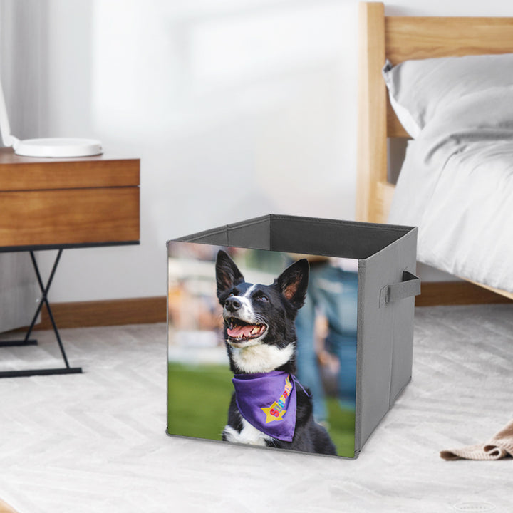 Custom Pet Photo Foldable Storage Box Personalized Foldable Cloth Storage Cubes - OARSE