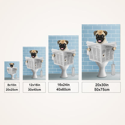 Custom Pet Portraits Canvas - Funny Pet Toilet Canvas