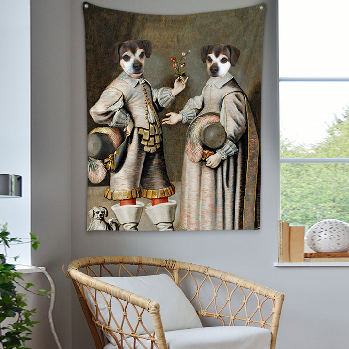 Custom Pet Renaissance Tapestry from Photo Personalized Royal Portrait Tapestry for Wall - OARSE