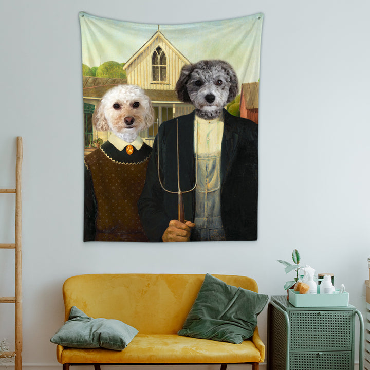 Custom Pet Renaissance Tapestry from Photo Personalized Royal Portrait Tapestry for Wall - OARSE