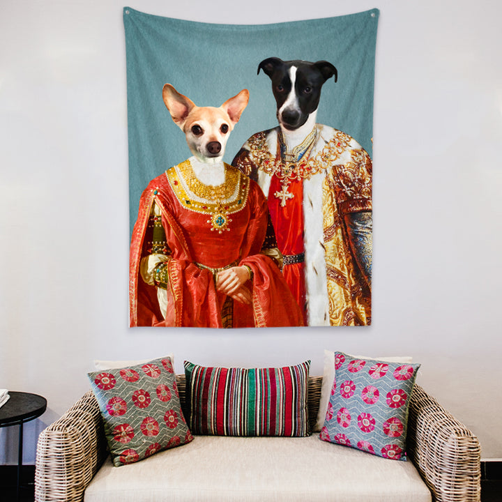 Custom Pet Renaissance Tapestry from Photo Personalized Royal Portrait Tapestry for Wall - OARSE
