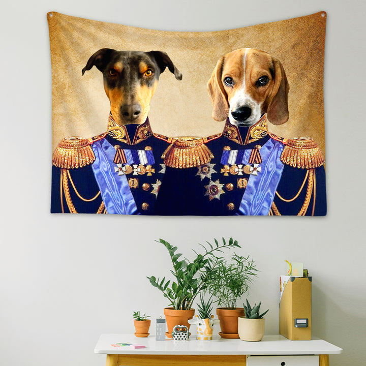 Custom Pet Renaissance Tapestry from Photo Personalized Royal Portrait Tapestry for Wall - OARSE