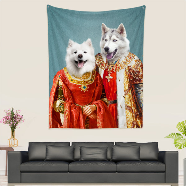 Custom Pet Renaissance Tapestry from Photo Personalized Royal Portrait Tapestry for Wall - OARSE