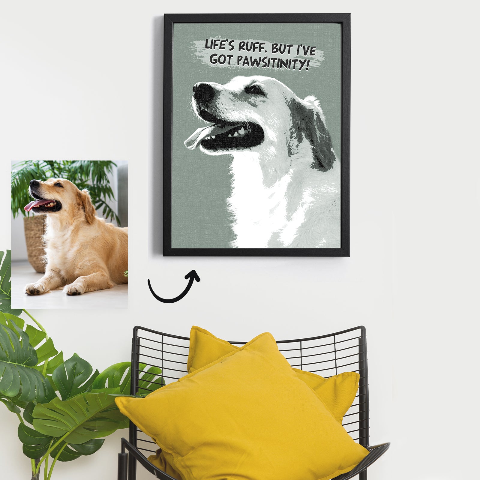 Custom Pop Pet Art Portrait Canvas Prints for Pet Memorial Gift - OARSE