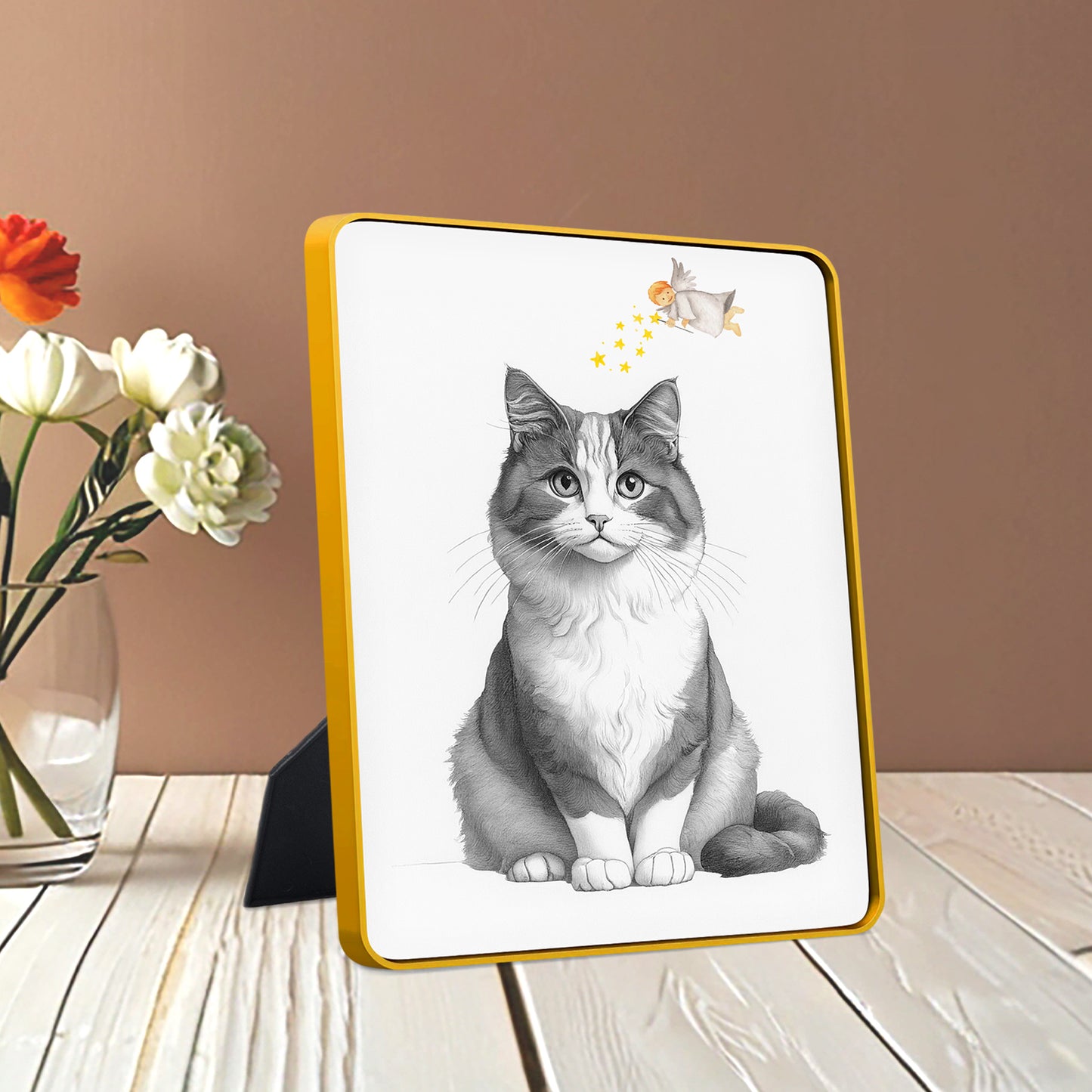 Custom Sketch Pet Memorial Standing Canvas with Photo - OARSE