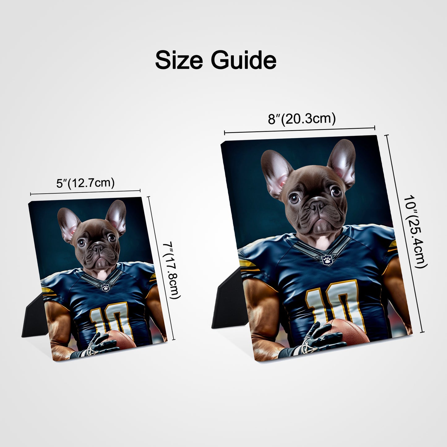 Custom Standing Pet Canvas Art with Photo- The Football Player - OARSE