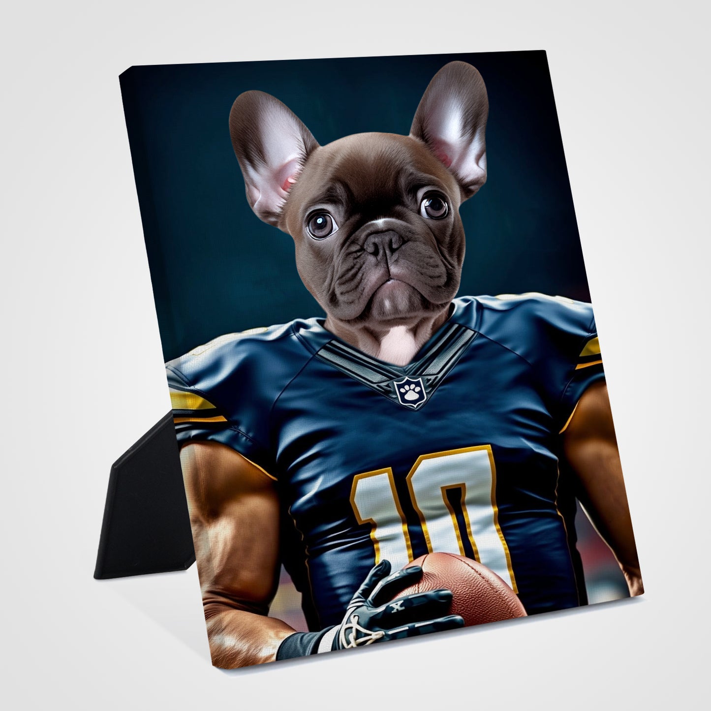 Custom Standing Pet Canvas Art with Photo- The Football Player - OARSE