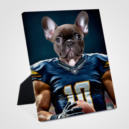 Custom Standing Pet Canvas Art with Photo- The Football Player - OARSE