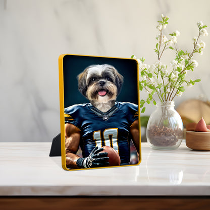 Custom Standing Pet Canvas Art with Photo- The Football Player - OARSE