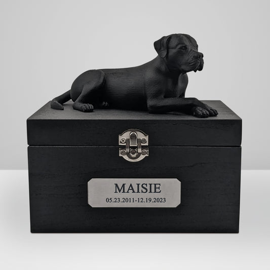 Custom Wood Pet Cremation Urns Personalized American Bulldog Ashes Box for Dogs - OARSE