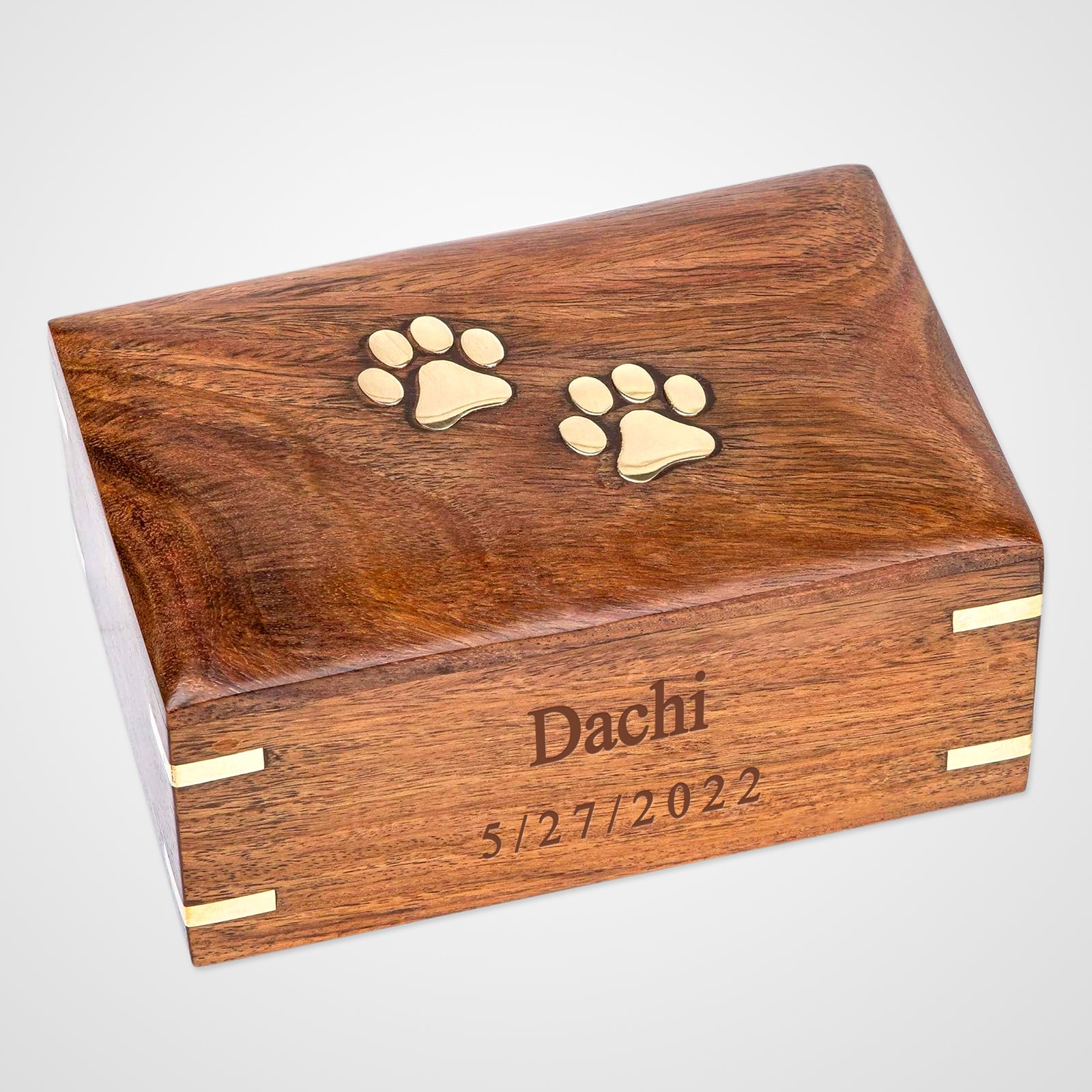 Custom Wooden Pet Ashes Box with Name Engraved Personalized Dog and Cat Urns - OARSE