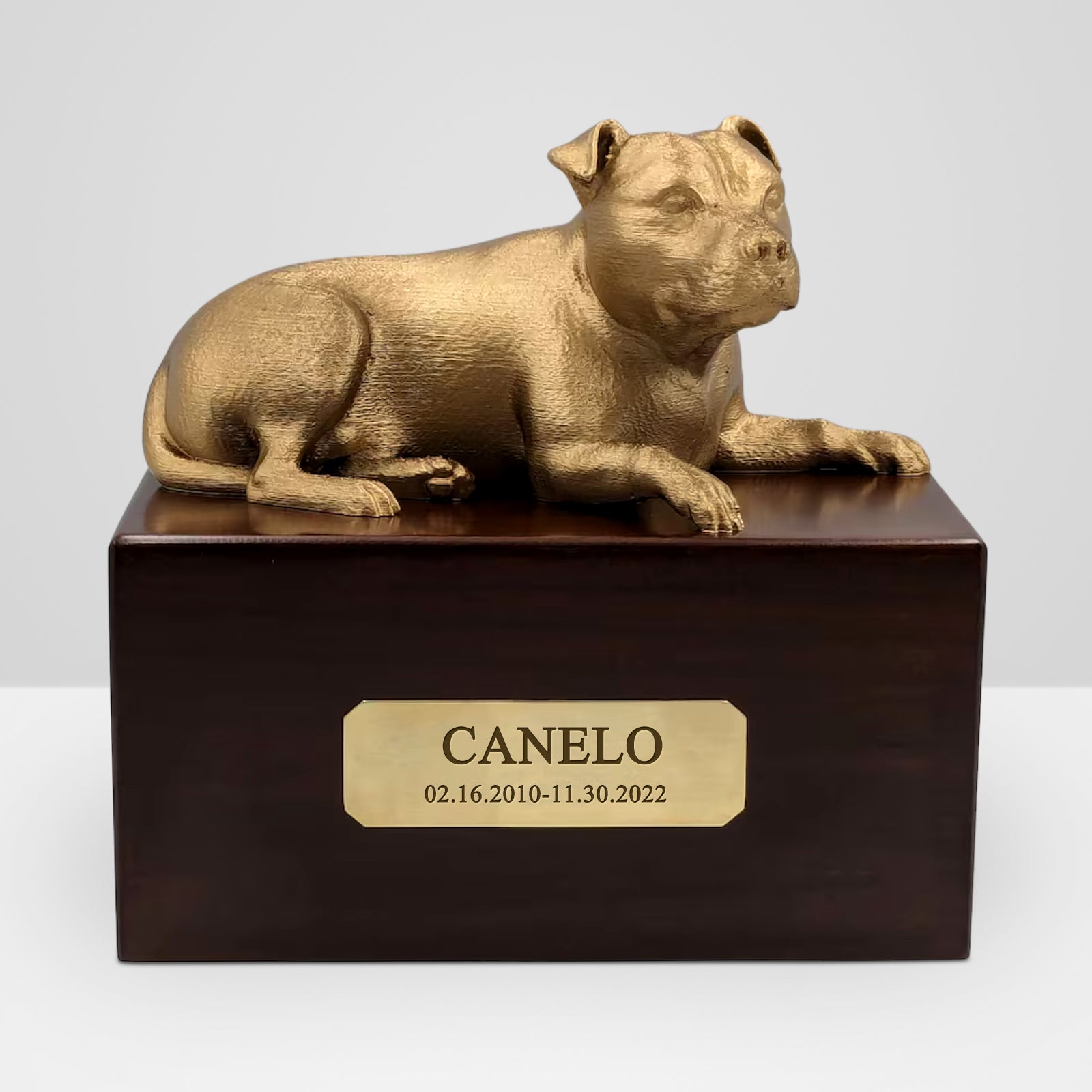 Custom Wooden Pet Urns Staffordshire Bull Terrier Ashes Box with Name - OARSE