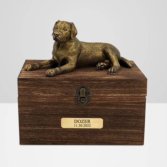 Custom Wooden Cremation Boxes Personalized Labrador Ashes Urn - OARSE