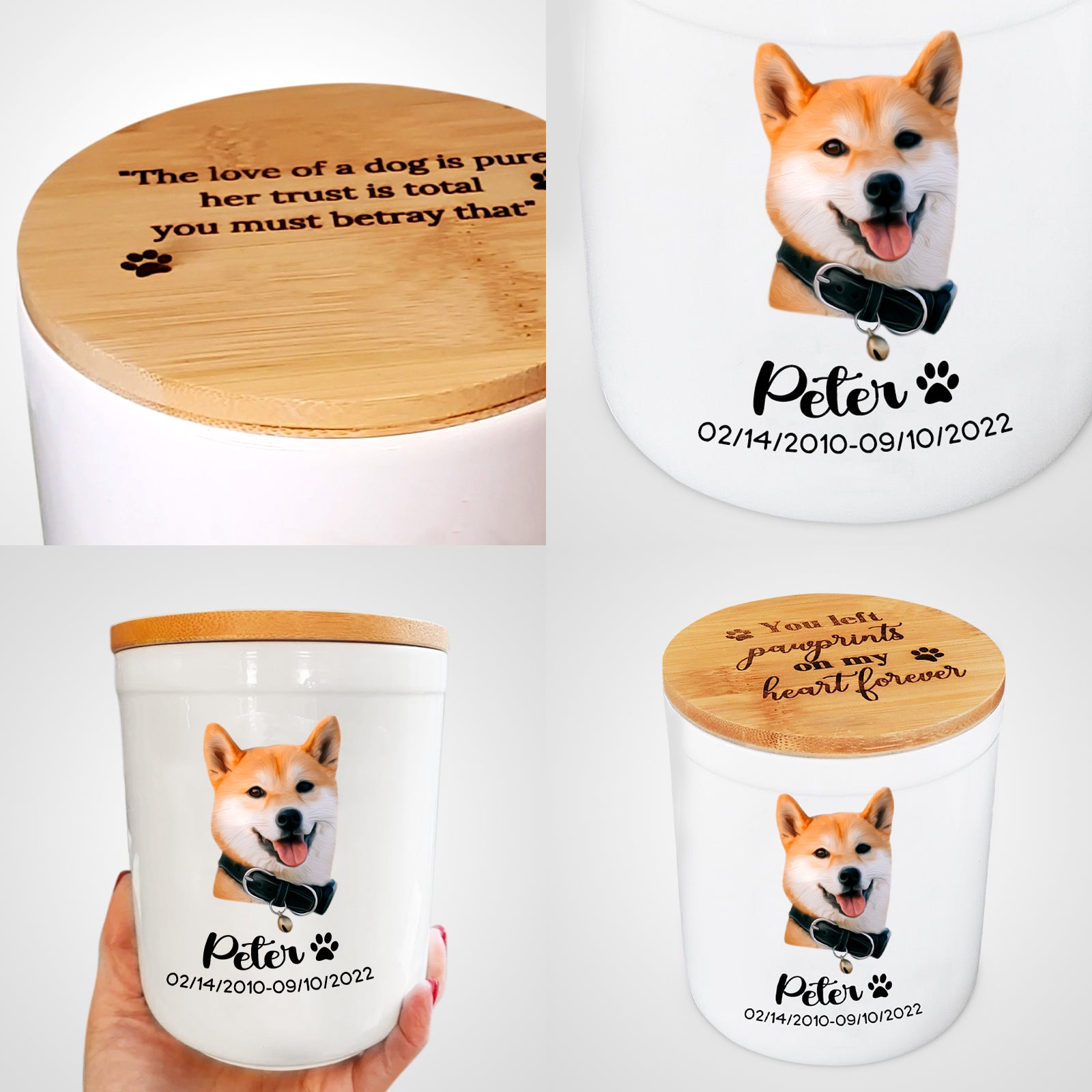 Custom Ceramic Pet Memorial Urns for Dog Ashes - OARSE