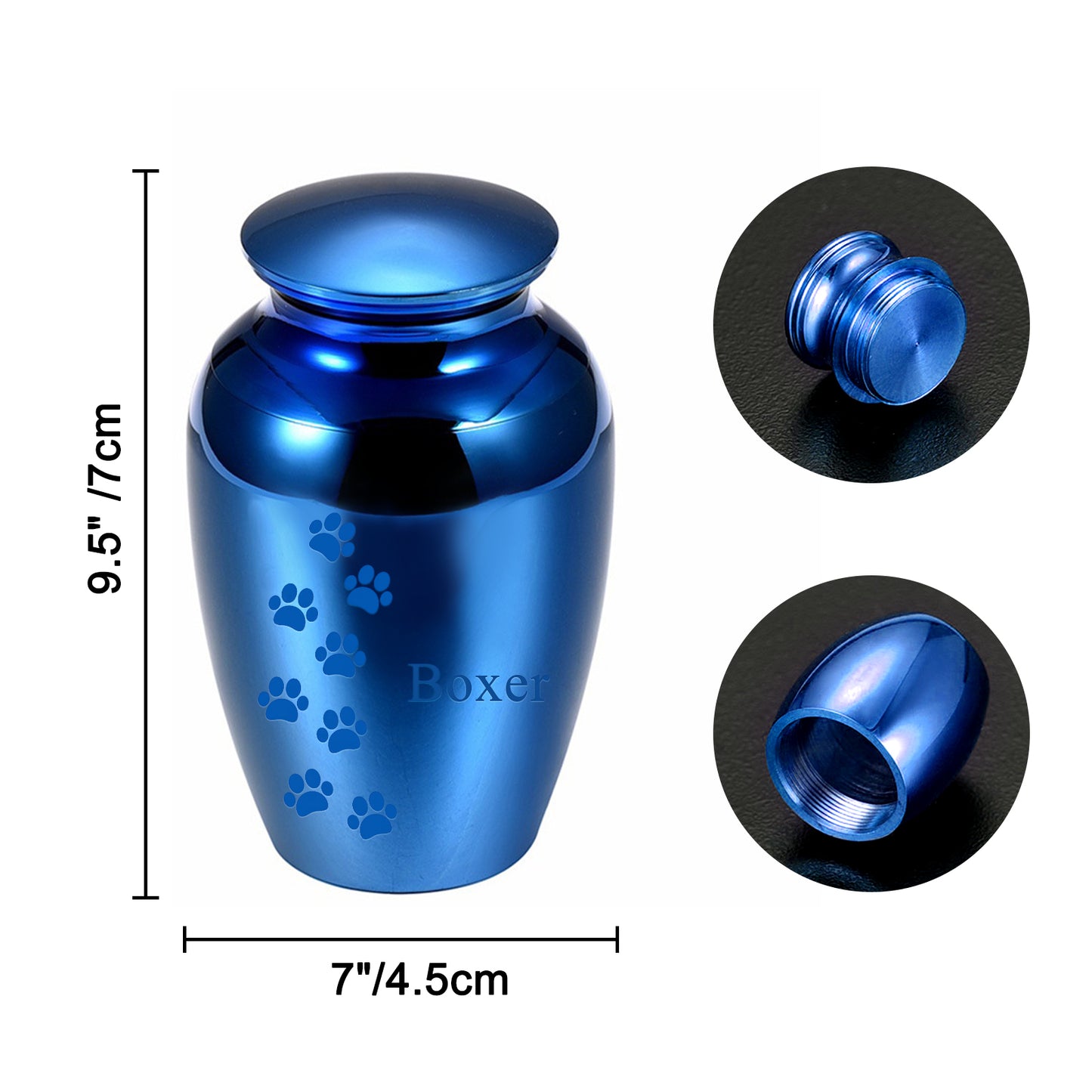 Custom Dog Ashes Urn with Multi Paw Print Personalized Pet Keepsake Memorial Urns - OARSE