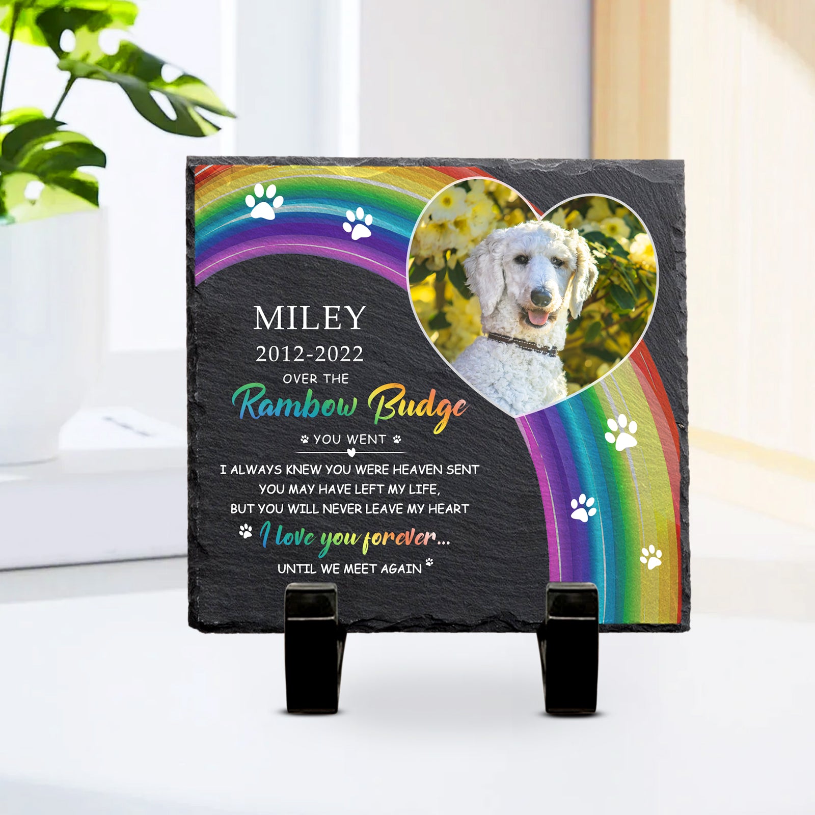 Custom Dog Memorial Plaque with Photo Personalized Pet Bereavement Gifts - OARSE
