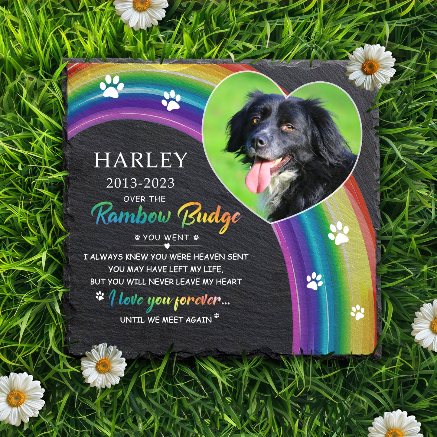 Custom Dog Memorial Plaque with Photo Personalized Pet Bereavement Gifts - OARSE