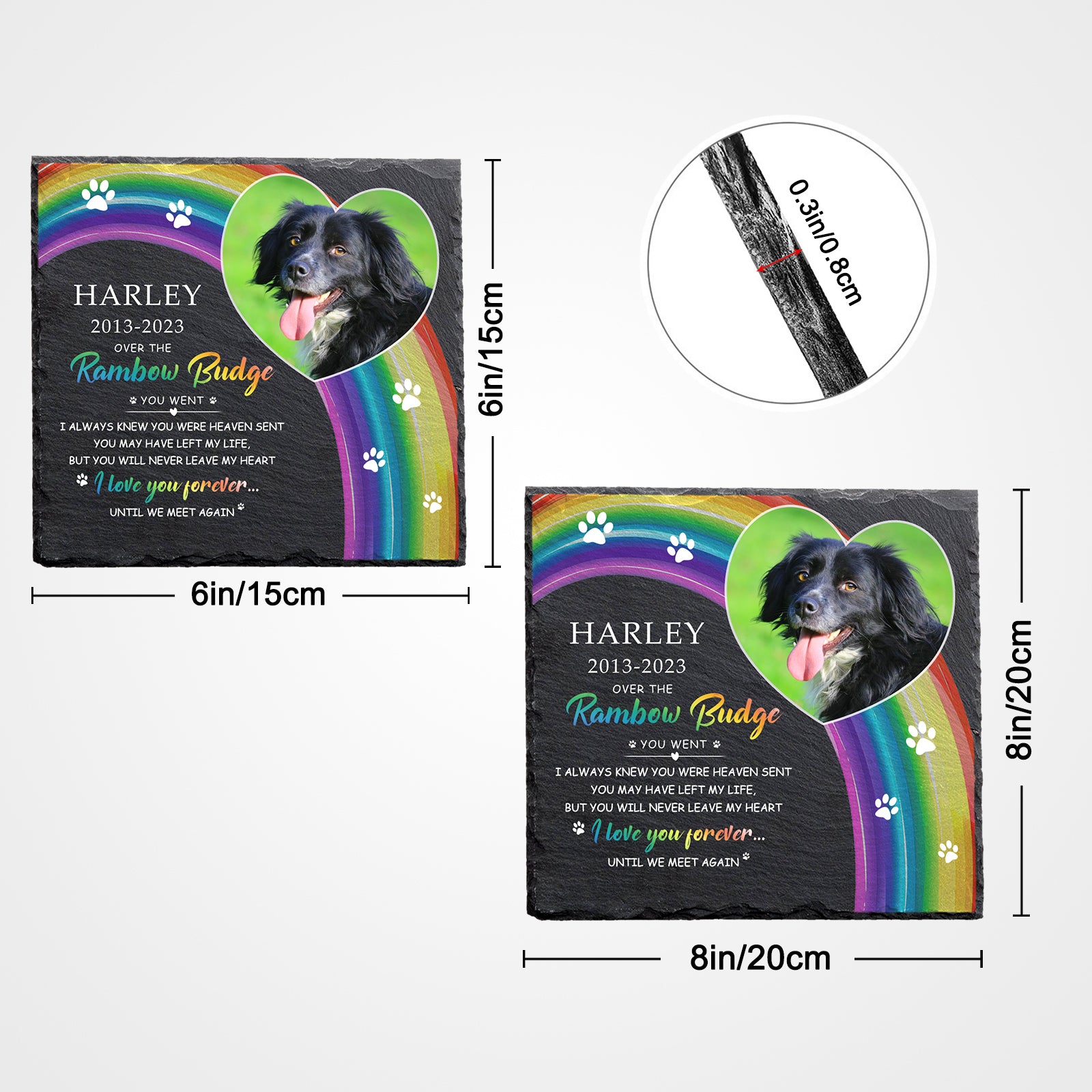 Custom Dog Memorial Plaque with Photo Personalized Pet Bereavement Gifts - OARSE