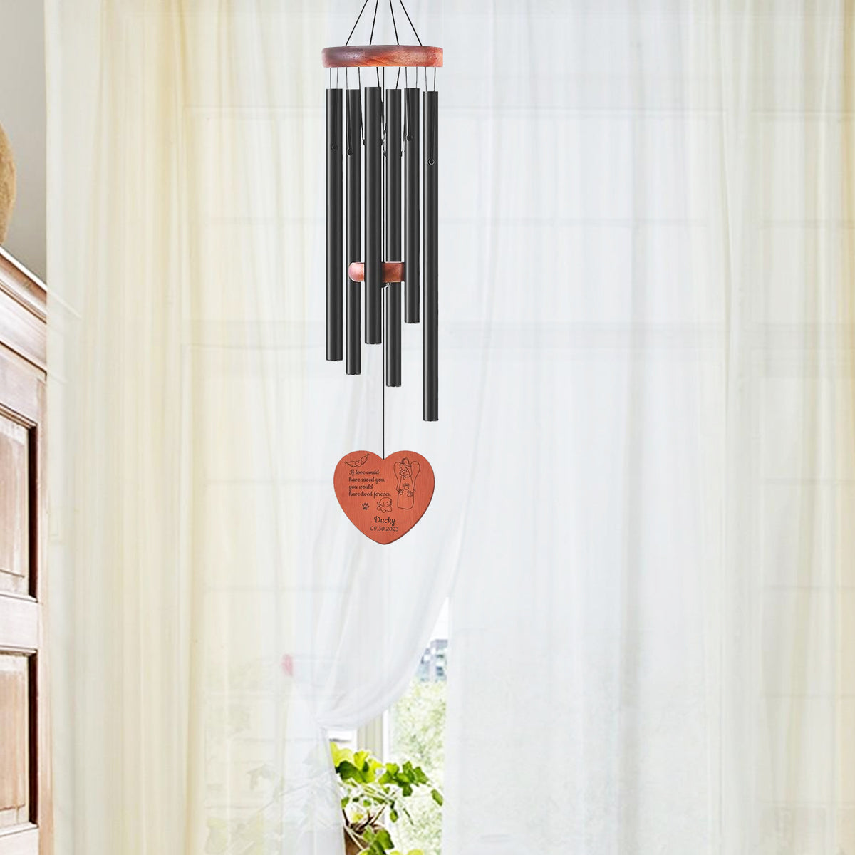 Custom Dog Remembrance Wind Chimes with Name Personalized Pet Sympathy Gift - OARSE