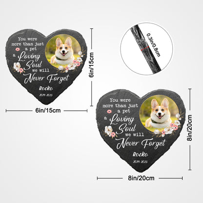 Custom Pet Memorial Stone with Photo Personalized Heart Shaped Garden Stones - OARSE
