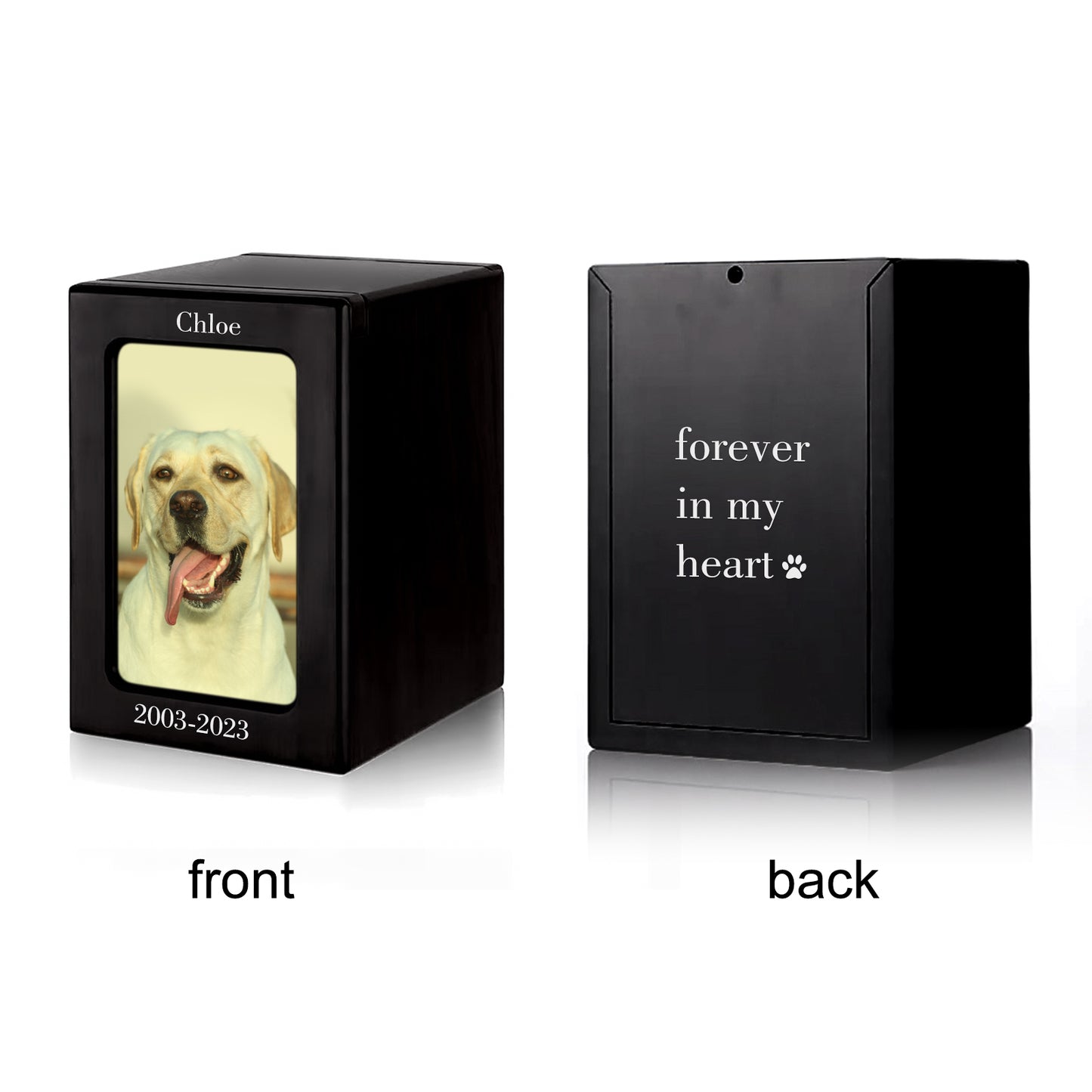 Custom Pet Memorial Urn Box with Photo for Ashes Personalized  Dog Cremation Keepsake - OARSE